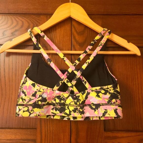 Lululemon Energy Bra Inflect Floral Highlight Yellow Multi Size 4 - Picture 1 of 4